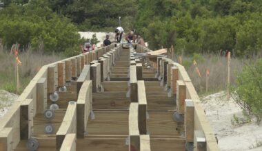 Construction underway on nearly 1000-foot-long boardwalk to cross St. Simons Island tidal pool