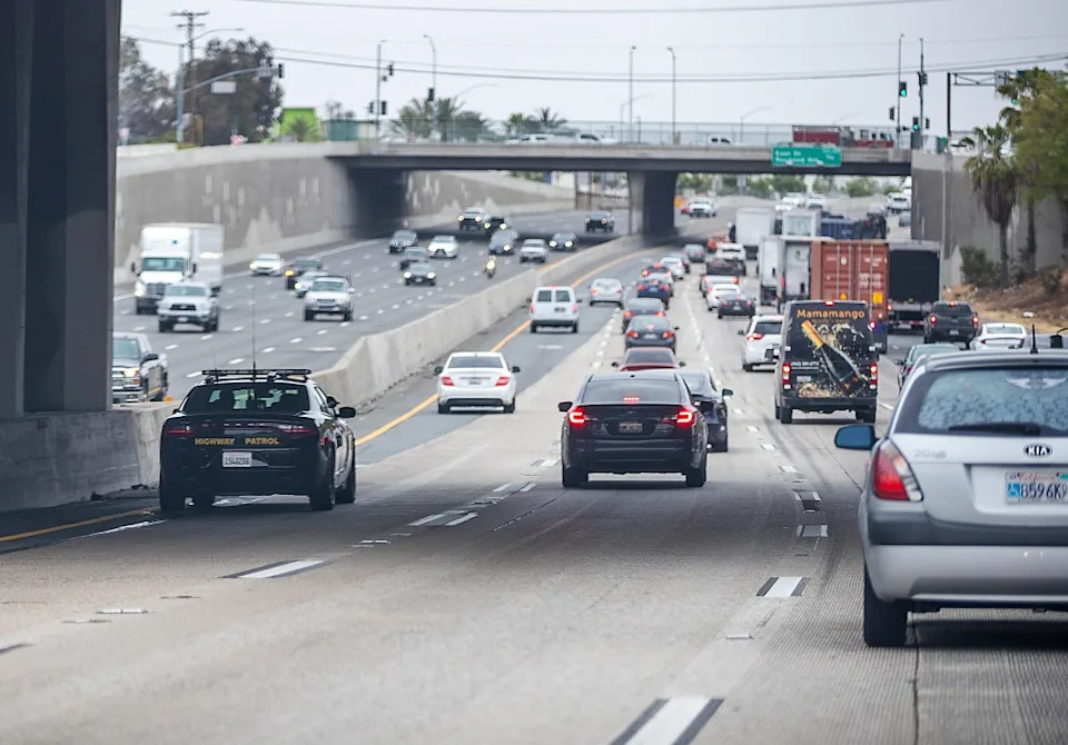 The California Highway Patrol launched its “maximum enforcement period” Tuesday morning, sending officers statewide on a mission to hunt down dangerous drivers. Los Angeles Times via Getty Images