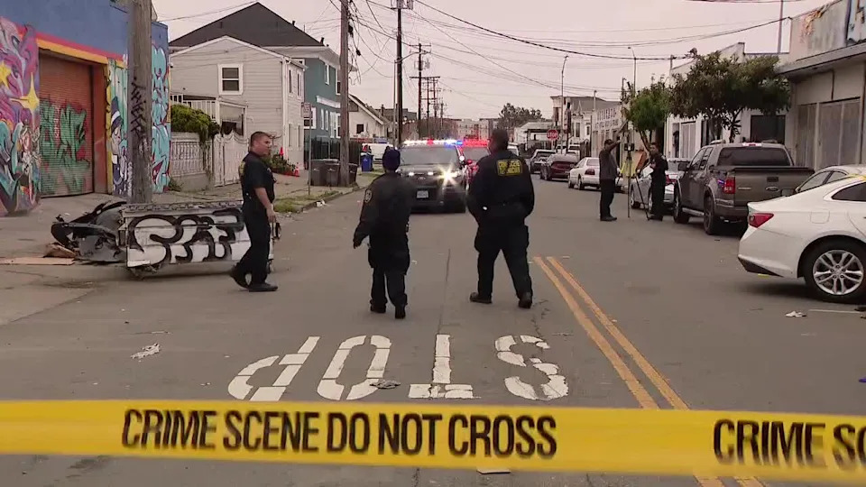 <div>Oakland police investigate after officer shoots suspect in the 1200 block of 9th Avenue. May 8, 2026</div>