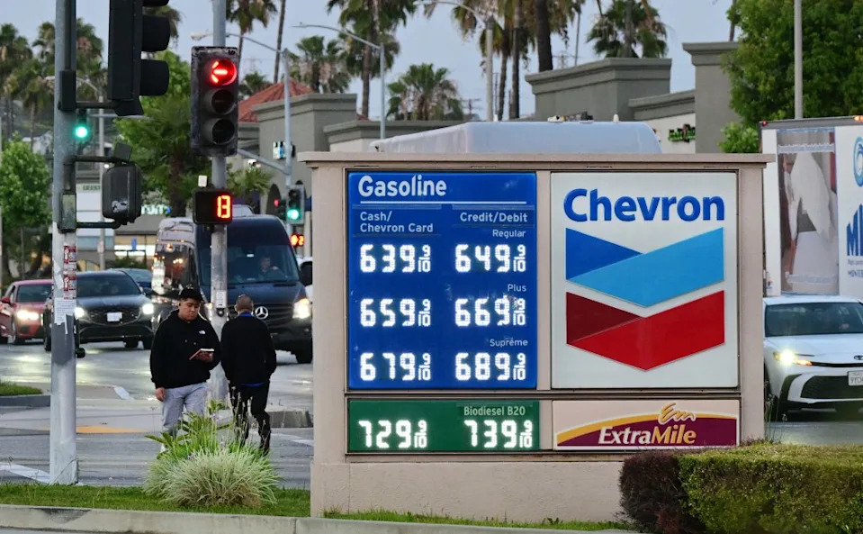 California governor’s press office told travelers to “be sure to AVOID Chevron” this holiday weekend. AFP via Getty Images
