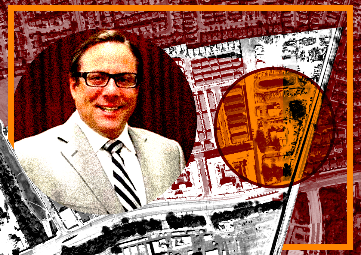 A photo illustration of Terracommercial Real Estate's Rob Facchino and an aerial view of 1655 Berryessa Road in San Jose (Getty, Google Maps, Terracommercial Real Estate)