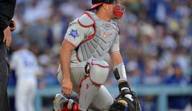 J.T. Realmuto exits Philadelphia Phillies-Los Angeles Dodgers series finale with injury