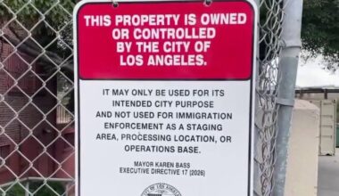 ICE signs popping up on public places in Los Angeles