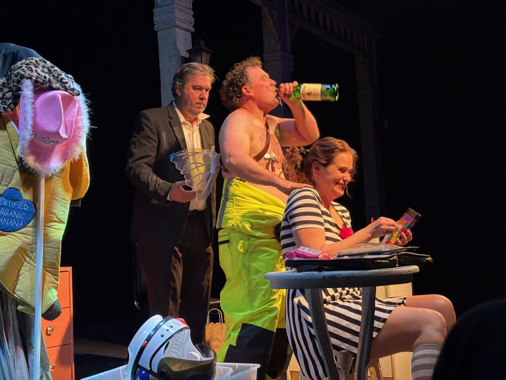 This Ends Badly short plays performance at Echo Theater actor drinking on stage comedic scene