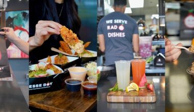 A Jesse Boy branded takeout bag being handed across a counter at the West Hollywood location