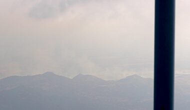 View of the Tower Fire near Bakersfield on Sunday. (Photo courtesy of Alert California cameras)