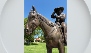 Statue of rodeo legend Cotton Rosser vandalized in Marysville, city says