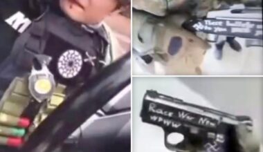 San Diego mosque shooter wore Nazi symbols, inscribed vile 3-word message on guns in alleged video