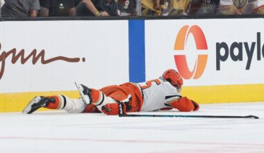 Knights' McNabb ejected after hit injures Ducks' Poehling