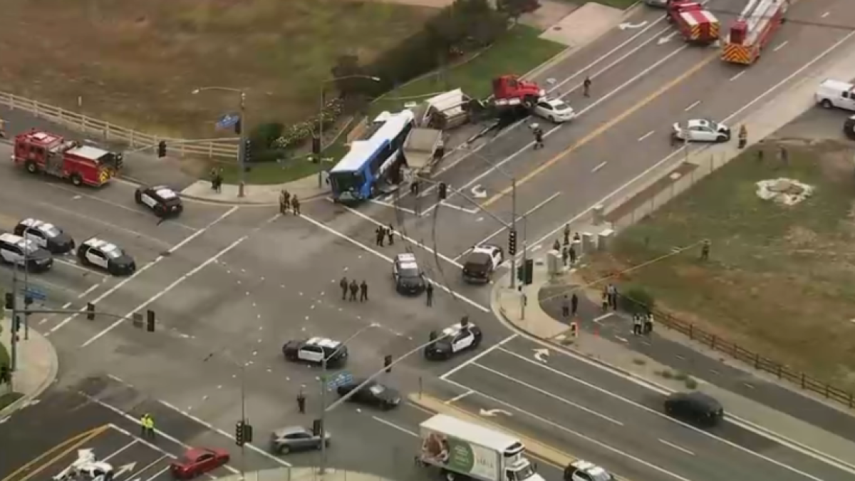 At least 13 injured in crash between city bus and gravel truck in Santa Clarita – NBC Los Angeles