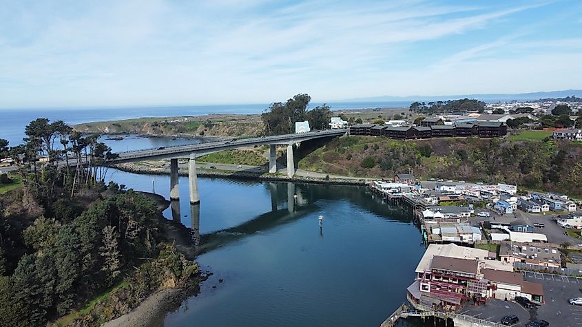 Noyo Harbor in Fort Bragg, California.
