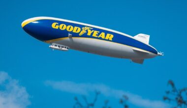 Goodyear Blimp Lands On Orange County Beach