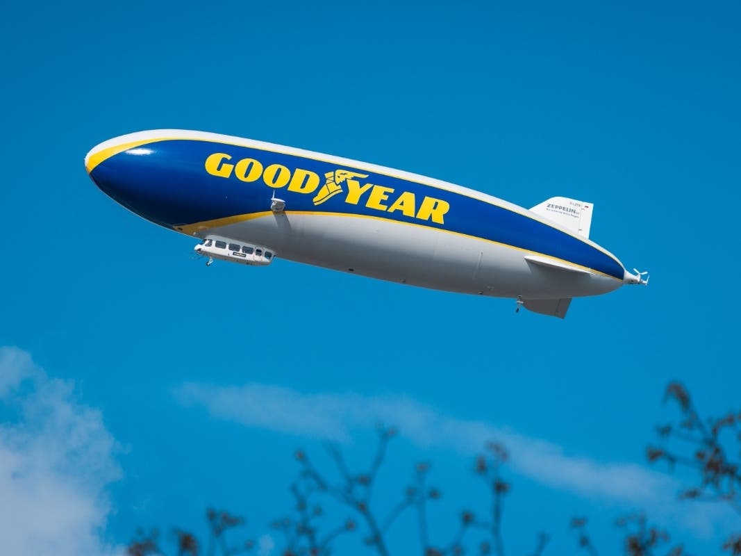 Goodyear Blimp Lands On Orange County Beach