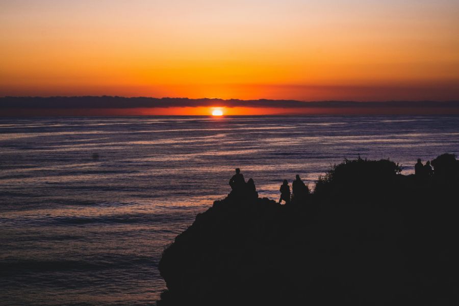 People in Malibu on a cliff