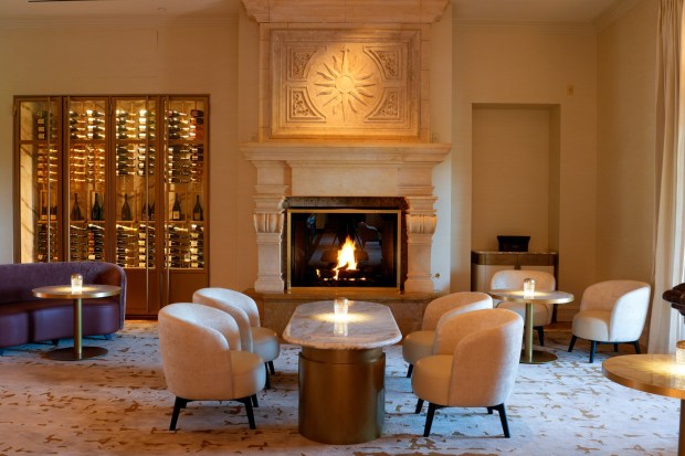 The newly decorated foyer at Addison by William Bradley, a Michelin three-star restaurant in San Diego's Carmel Valley, on Friday, May 22, 2026. The restaurant, celebrating its 20th anniversary this year, reopened May 19 after a 52-day renovation.  (Nelvin C. Cepeda / The San Diego Union-Tribune)
