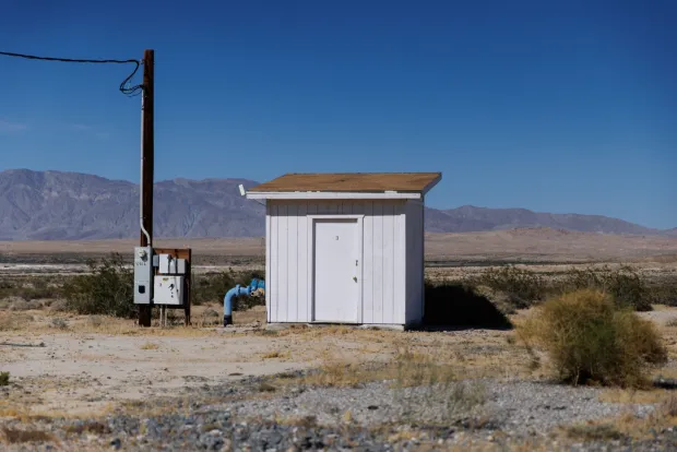 An enclosed well seen in Borrego Springs on Thursday, April 23, 2026. (Kristian Carreon / The San Diego Union-Tribune)