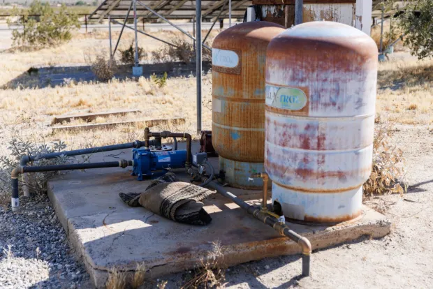 A private well to pump underground water in Borrego Springs on Thursday, April 23, 2026. (Kristian Carreon / The San Diego Union-Tribune)