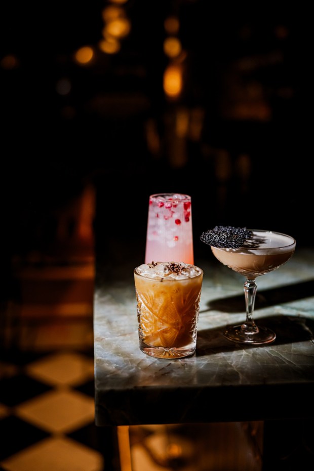 A trio of cocktails at the new hidden bar Arcana in Encinitas. (Gretchen Dunn)