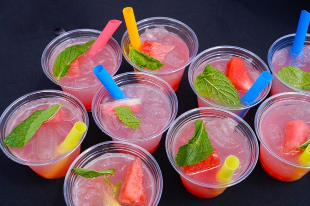 On Wednesday, during the sneak preview of the new food items, one of the new refreshments making its debut at the San Diego County Fair is the watermelon mint lemonade. (Nelvin C. Cepeda / The San Diego Union-Tribune)