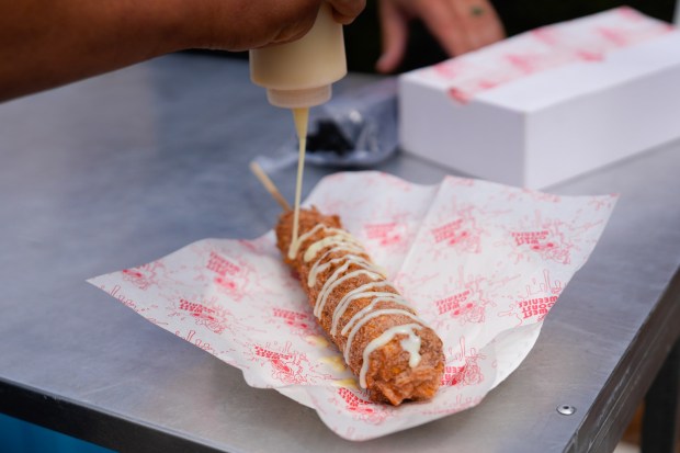 The Korean churro is a new addition for this year at the 2026 San Diego County Fair. (Nelvin C. Cepeda / The San Diego Union-Tribune)