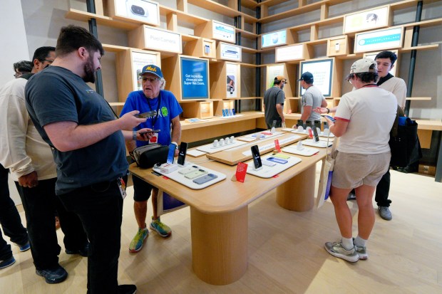 San Diego's first Google Store opened on Thursday, May 7, 2026, at Fashion Valley Mall in San Diego, CA. Customers looked over the Pixel 10 Pro Fold phones and the Pro Buds with the help of sales associates. (Nelvin C. Cepeda / The San Diego Union-Tribune)