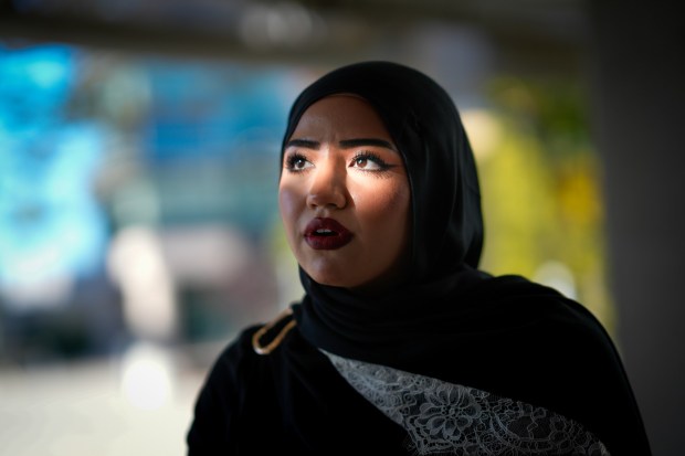 On Thursday, May 28, 2026, in San Diego, Zainad Altaii, a student at San Diego Mesa College who is set to graduate in the next few days, was among the students that helped coordinate the healing space. (Nelvin C. Cepeda / The San Diego Union-Tribune)