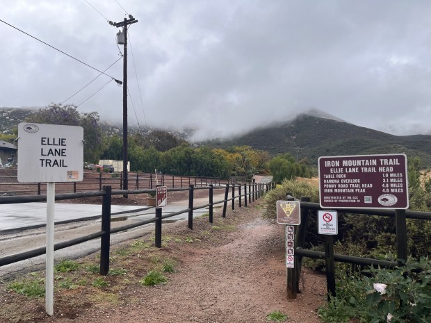 The Ellie Lane Trailhead is located just north of the Iron Mountain Trailhead in Poway. (Maura Fox / The San Diego Union-Tribune)