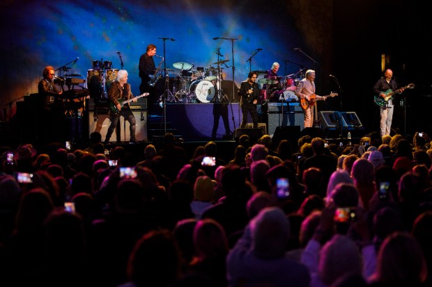 The audience was on its feet for much of Ringo Starr's sold-out Friday show with his All-Starr Band at Humphreys Concerts by the Bay. (Kristian Carreon / The San Diego Union-Tribune)