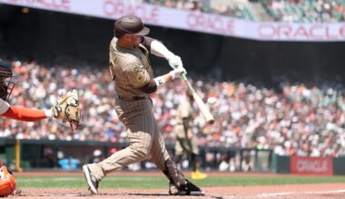 Padres win late again, take series from Giants