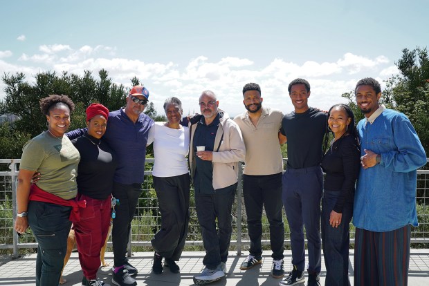 the cast of La Jolla Playhouse's "Purpose," from left to right, Martha Boles (understudy), Andréa Agosto ("Aziza Houston"), Antonio TJ Johnson (understudy), Stephanie Berry ("Claudine Jasper"), Cornell Womack ("Solomon 'Sonny' Jasper"), Sean Boyce Johnson ("Solomon 'Junior' Jasper"), Vandous Stripling II (understudy), Crystal Dickinson ("Morgan Jasper") and Matthew Elijah Webb ("Nazareth 'Naz' Jasper"). (La Jolla Playhouse)