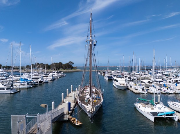 The tall ship, Schooner Bill of Rights, is docked at the Chula Vista Marina on Tuesday, April 28, 2026, in Chula Vista, CA, and is owned and operated by South Bay Sailing Association. (Nelvin C. Cepeda / The San Diego Union-Tribune)