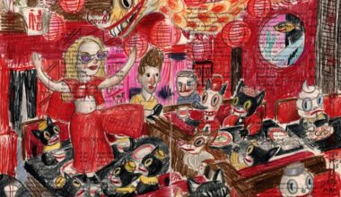 This artist doodled on 40 famous LA restaurant menus. See them at Johnie's Coffee Shop