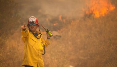 Photos show firefighters battling Southern California blaze