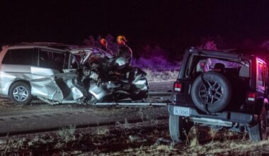 Three dead, four hurt in two-car crash in San Bernardino County
