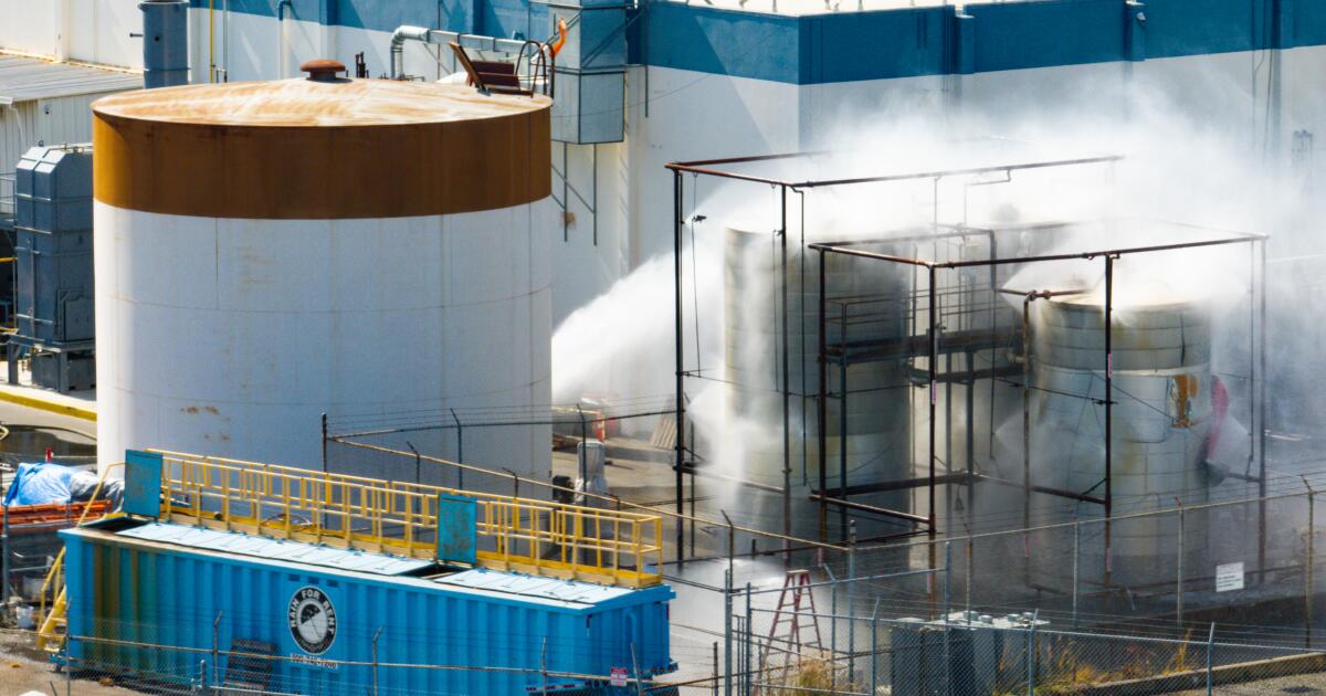 Failing Orange County chemical tank rises to 100 degrees — the maximum temperature on the gauge