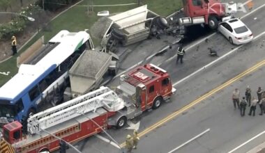 Big rig crash in Santa Clarita injuries 13; one in critical condition