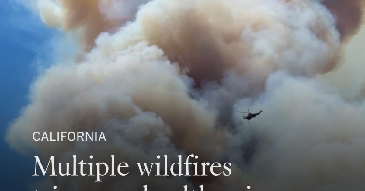 Multiple wildfires trigger unhealthy air quality alert in Southern California