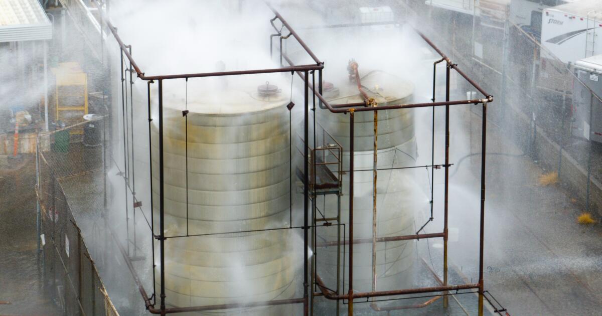 Potential crack on Garden Grove chemical tank, reducing explosion risk