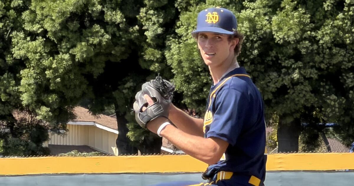 Lachlan Clark of Sherman Oaks Notre Dame throws shutout against Norco