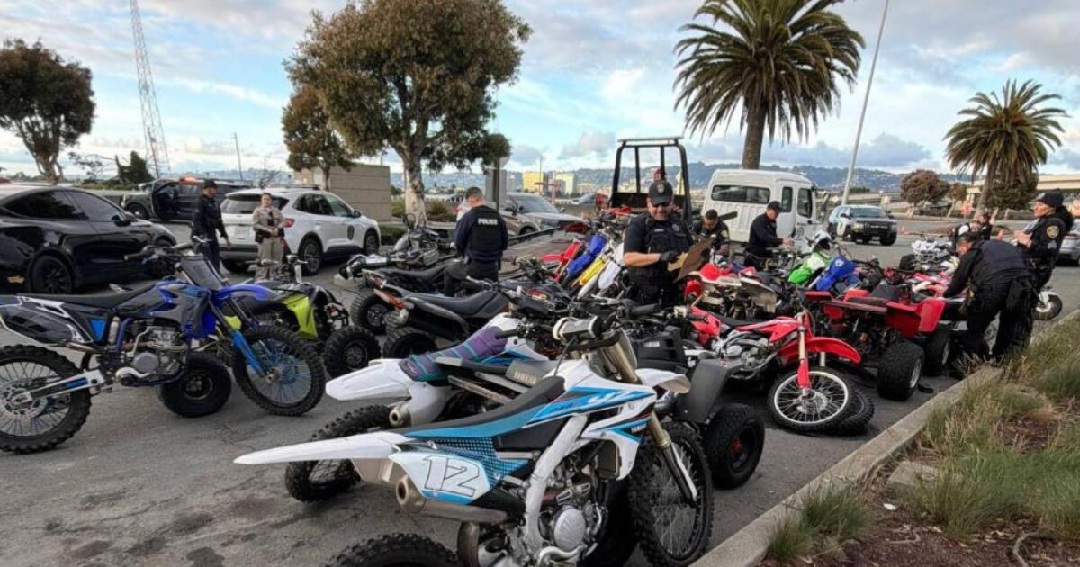 Police trap and seize nearly 80 dirt bikes, ATVs on Bay Bridge