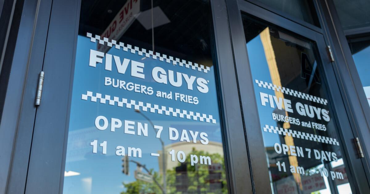 Five Guys to close two L.A.-area locations