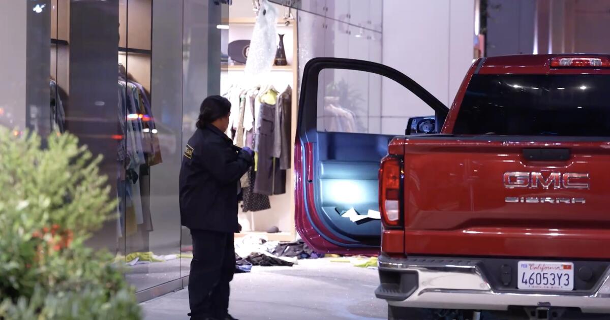 Thieves ram stolen truck into West Hollywood luxury store in smash-and-grab burglary