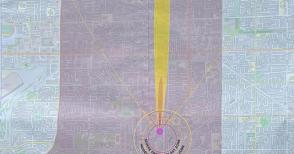 Explosion would cause significant damage around Garden Grove plant, blast zone map shows