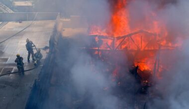 Firefighter injured in blaze at downtown L.A. office supplies store