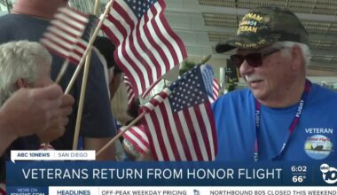 San Diego veterans welcomed home after Honor Flight to D.C.