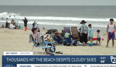 Thousands head to San Diego beaches for Memorial Day despite overcast skies