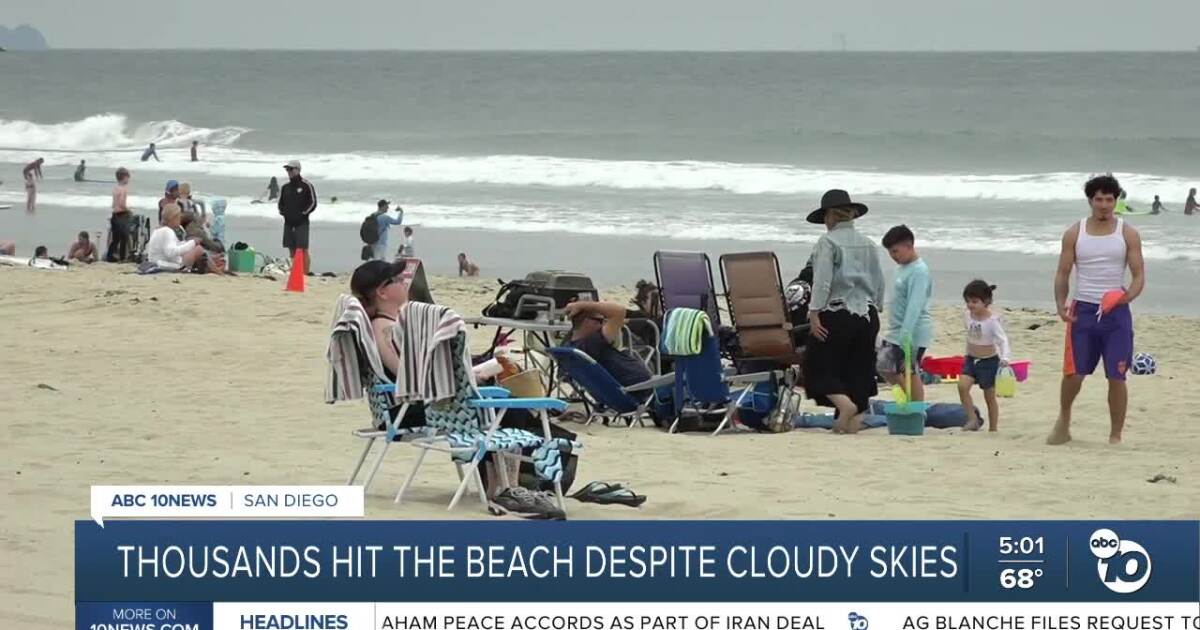 Thousands head to San Diego beaches for Memorial Day despite overcast skies
