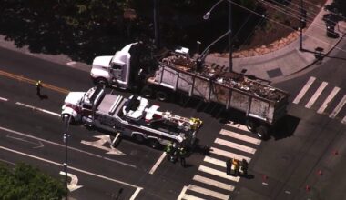 Damaged scrap metal truck shuts down traffic, threatens power outage in San Jose