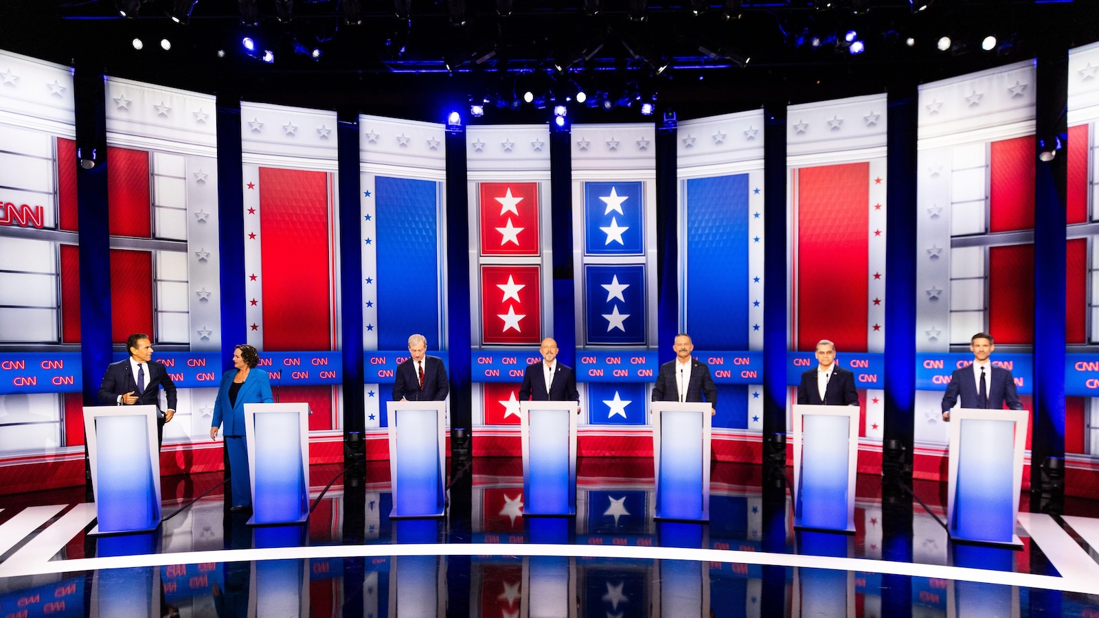 Candidates for California governor tangle in testy debate with mail voting already underway