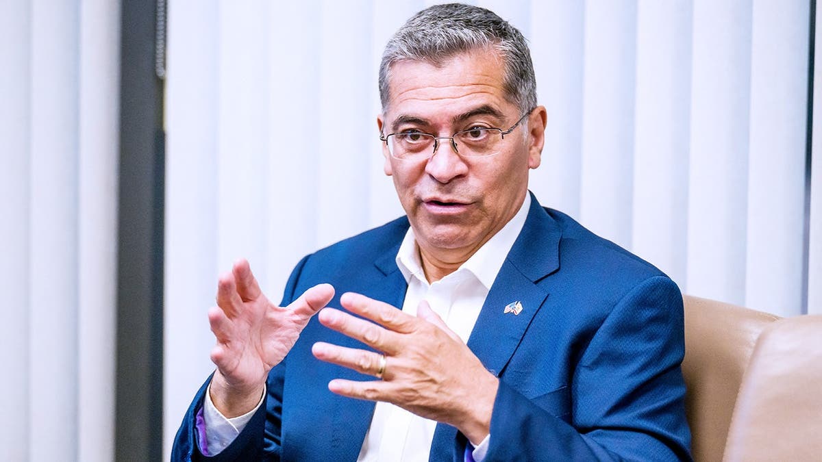 Xavier Becerra speaks during a roundtable event